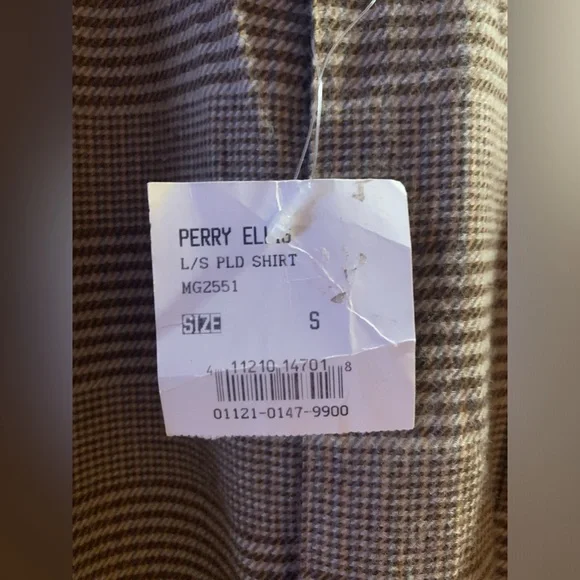 PLAID SHIRT NWT Plaid Button Down Men Flannel Shirt Perry Ellis